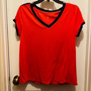 Red & Navy Blue T Shirt